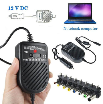 FOLODA Universal 80W DC Car Charger, Laptop Notebook Power Adapter LED Automatic Adjustable Power Supply Set with 8 Detachable Plugs - Imported from UK